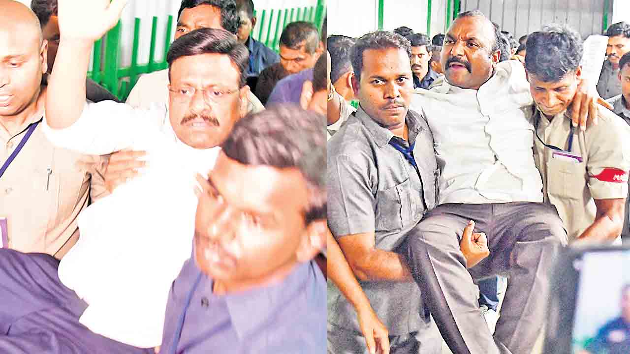 బీఆర్‌ఎస్ ఎమ్మెల్సీలు తాతా మధు, నవీన్‌రెడ్డి శాసనమండలి నుంచి సస్పెన్షన్