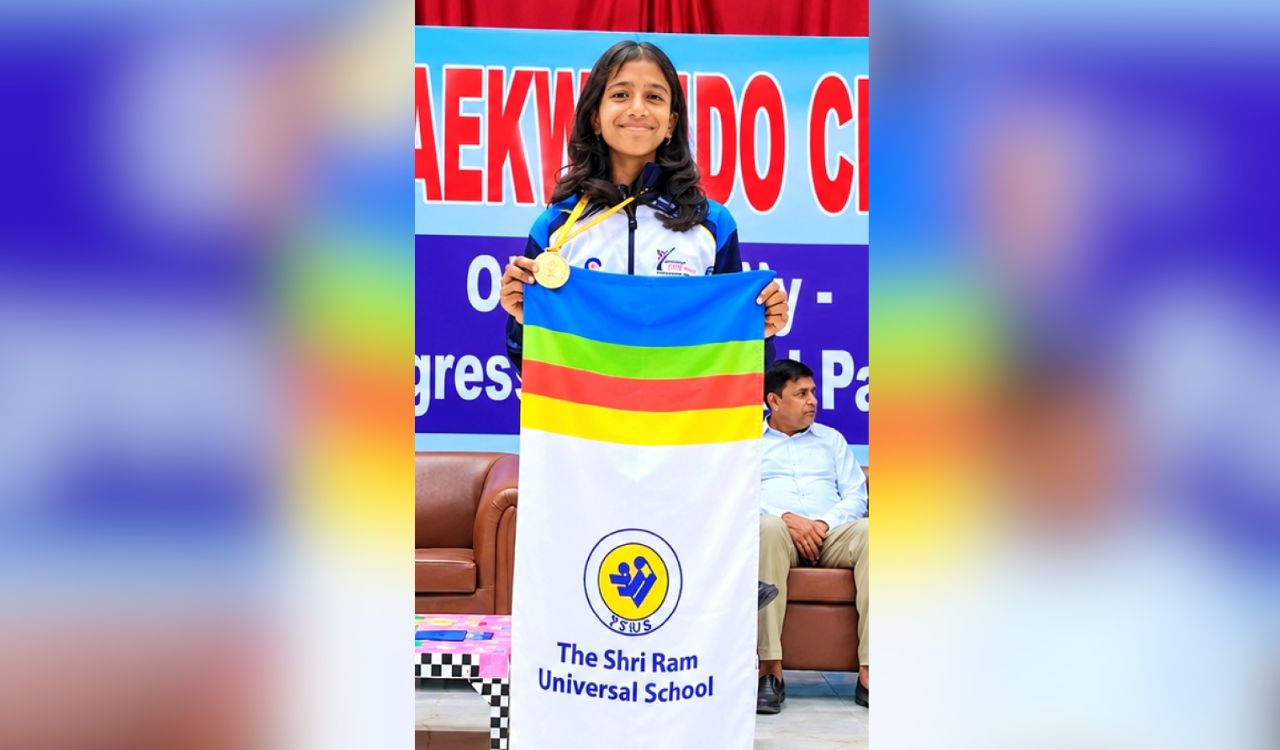 సీబీఎస్ఈ టైక్వాండో నేషనల్స్లో హైదరాబాద్ విద్యార్థిని సమీక్షాకు స్వర్ణం